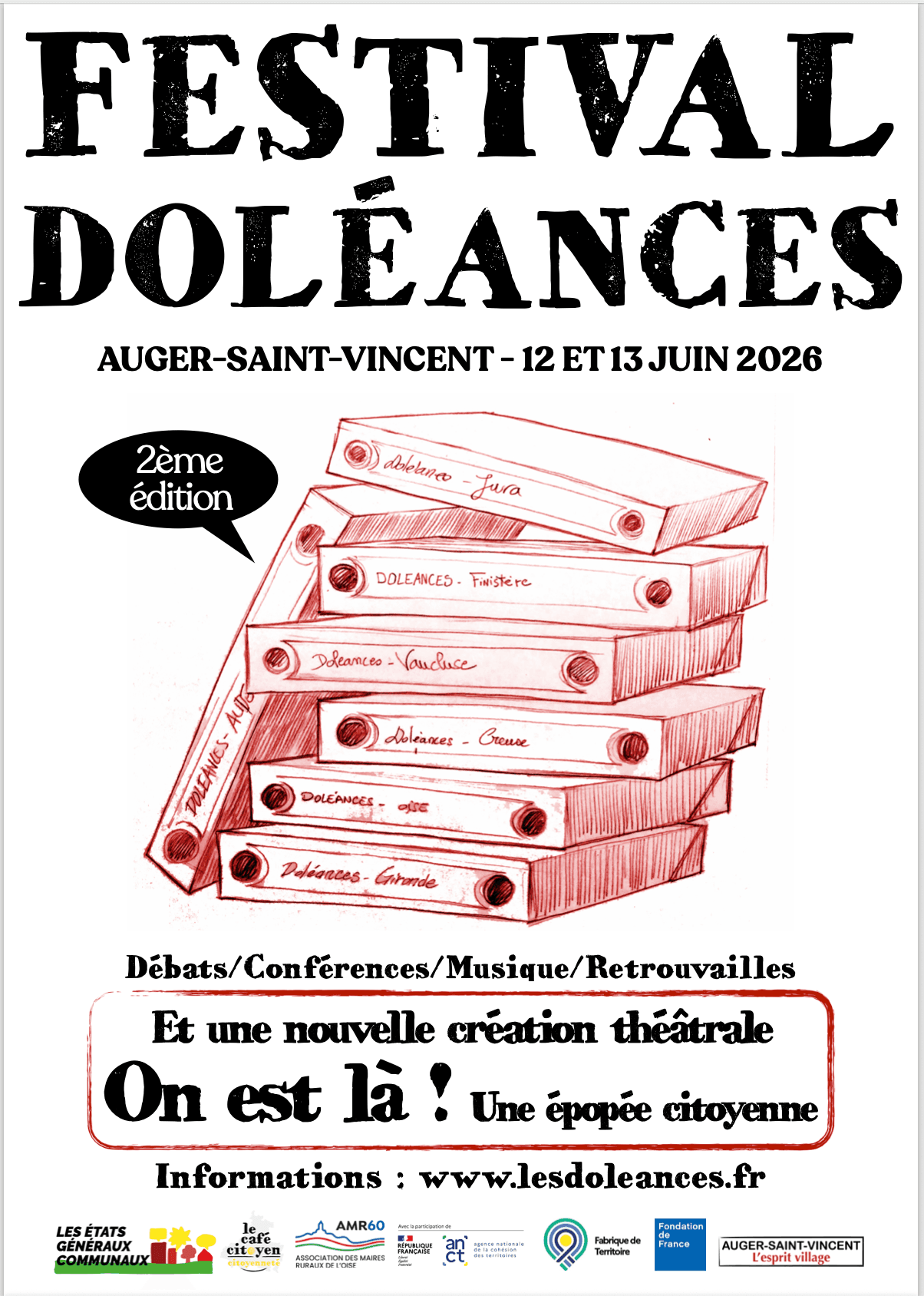 Festival des doléances – 2e édition Auger-Saint-Vincent – 12 &amp; 13 juin 2026